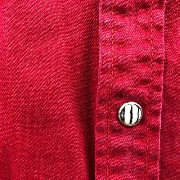 Vintage Levi's Men's Shirt Medium Long Sleeve Red Button Up Classic - Picture 11 of 15
